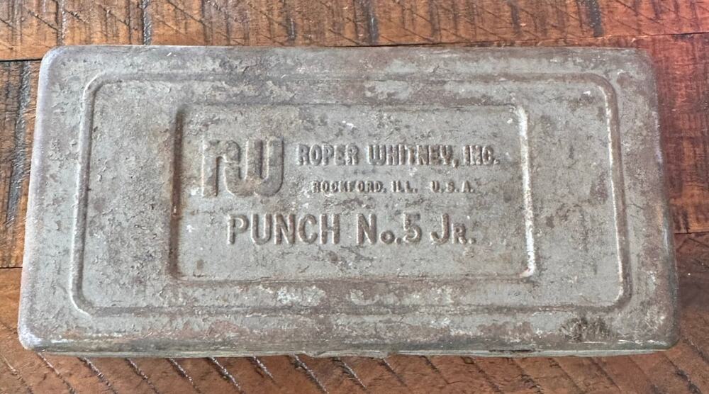 Vtg Roper Whitney Punch No. 5 Jr. Metal Case See Photos